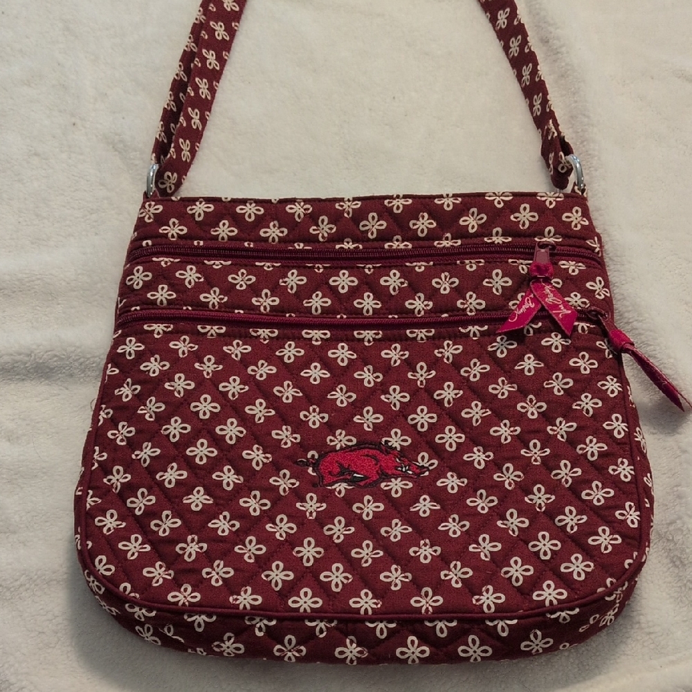Vera Bradley Triple Zip Arkansas Razorback Crossbody